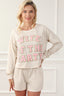 Apricot Letter Print Long Sleeve Top and Shorts Lounge Outfit